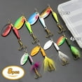 thumbnail image 4 of Fishing Lure Spinnerbait Kit with Tackle Box, 8 Pcs/10 Pcs Bass Trout Perch Salmon Hard Metal Rooster Tail Fishing Lures Kit, 4 of 7