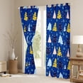 thumbnail image 3 of Feelyou Blue Xmas Tree Curtains Pack of 2 (42x84 Each), Merry Christmas Curtains Blackout, Princess Fairy Tale Bedroom Curtains, Microfiber Bedroom Decor, 3 of 6