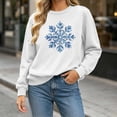 thumbnail image 3 of gbyLJF Women's Snowflake Christmas Sweatshirt Fuzzy Long Sleeve Holiday Tops Festival Travel Fleece Warm Pullover, 3 of 6