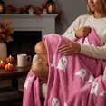 thumbnail image 5 of OCCOA Ghost Blanket Pinky Halloween Throw Blanket 39x29in Cute Ghost Pattern Soft Cozy for Bedroom Sofa Couch Bed Fall Festival Home Decoration Gift, D, 5 of 6