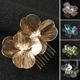 thumbnail image 5 of TNOBHG Retro Wedding Hair Clip Korean Style Bridal Hair Comb Flower Decor Anti-slip Design Hair Clip Retro Wedding Headwear Hair Accessories Hair Comb, 5 of 8