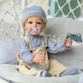 thumbnail image 2 of Reborn Baby Doll TERABITHIA, 55 cm, pelo rizado, rubio y enraizado, 2 of 6