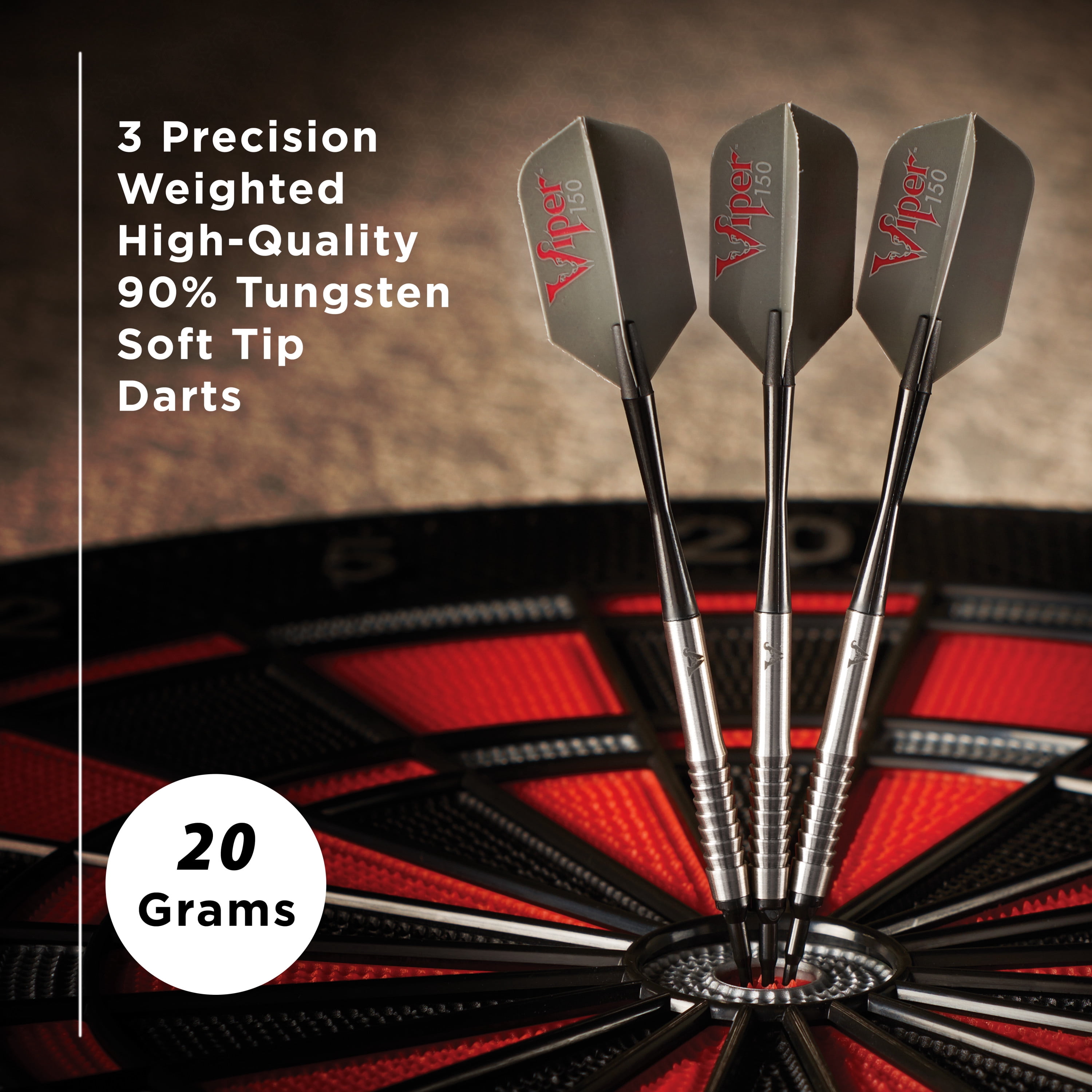 Viper V-Factor 90% Tungsten Professional Soft Tip Dart Set, 20 Grams