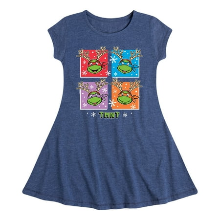 

Teenage Muntant Ninja Turtle - Reindeer Turtles - Toddler And Youth Girls Fit And Flare Dress