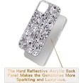 thumbnail image 2 of Compatible with iPhone 15 Case for Women，Very Shiny Luxury Bling Phone Case with 3D Glitter Sparkle Crystal Rhinestone Diamond Gems，Soft TPU Bumper Cover for Girly Girls（Silver）, 2 of 13