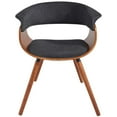 thumbnail image 2 of Mid-Century Fabric & Bentwood Accent/Dining Chair in Charcoal, 2 of 6
