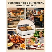 Commercial Deep Fryer with Basket, 3400W 12.7QT/12L, Detachable Large Capacity Stainless Steel Countertop Electric Oil Fryer with Temperature Control for Restaurant, Home Use