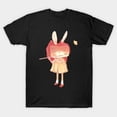thumbnail image 1 of Flute Player Bunny Cute Woodwind Musician Rabbit Animal Unisex T-Shirt, sizes up to 3XL, 1 of 4