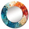 thumbnail image 2 of Designart "Citrus Soda Blend" Soda Rund Mirror For Wall Decor - Large Orange Round Print Mirror - Round Traditional Mirror - Wall Mounted Round Large Mirror - 29" x 29", 2 of 6
