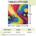 thumbnail image 2 of Colorful Tie Dye Wave Sphere Pattern Square Fitted Tablecloth with Elastic Edge,Square Table Cover,Washable Elastic Table Cover for Home Kitchen Party Decor 34"x34", 2 of 6