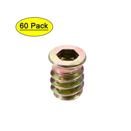 

Uxcell 1/4 -20x15mm Insert Nuts Carbon Steel Zinc Plating 60 Pack