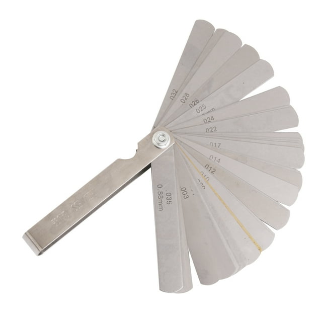 1 Juego Métrico / Pulgadas Herramienta de Medida Feeler Gauge Calibre de Espesores Relleno con 32 Cuchillas Válvulas Sunnimix none