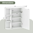 thumbnail image 3 of Costway Multipurpose Mount Wall Surface Bathroom Storage Cabinet Mirror White, 3 of 10