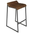 thumbnail image 2 of Home Square Grain Leather Counter Stool in Heritage Bark Brown - Set of 3, 2 of 6