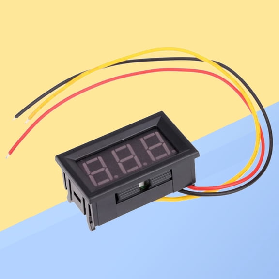 Toyvian Black LCD Dc Voltmeter with Three Wire Connection for Accurate Vehicle Battery Monitoring