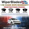 thumbnail image 2 of 2013 Volkswagen Golf Beam Wiper Blades Wipers w/1yr Warranty (Set of 2) (WiperBladesUSA), 2 of 5