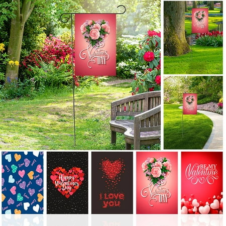 Viflosae Valentine's Day Garden Flag Festival Garden Flag Valentines Day Gifts for Her Lightning Deals of Today Prime