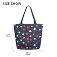 thumbnail image 5 of FORMRS Womens Canvas Tote Bag with Zipper Inner Pocket Shoulder Handbag, Red Starry Pattern, 5 of 7