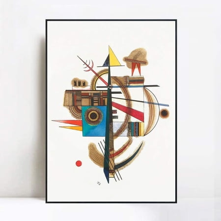 INVIN ART Framed Canvas Print Series 5 by Wassily Kandinsky Modern Wall Art Living Room, 24"x32"