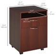 thumbnail image 2 of Classeur Mobile Espresso - Rangement de Bureau à Domicile de 24 Pouces avec Tiroir et Tablette Ouverte, Chariot d'Imprimante Roulant sur Roues - Armoire Compacte pour Salon, Chambre, Bureau, 2 of 7