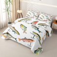 thumbnail image 3 of Feelyou Rustic Lake Fishing Quilt King for Men Boys, Cartoon Farmhouse Animal King Coverlet Set, 3-Piece, 3 of 7