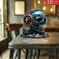 thumbnail image 5 of nvzhuang Halloween Skull Decoration 2D Flat Acrylic Colorful Gothic Mechanical Style Miniature Desk Decor, 5 of 7