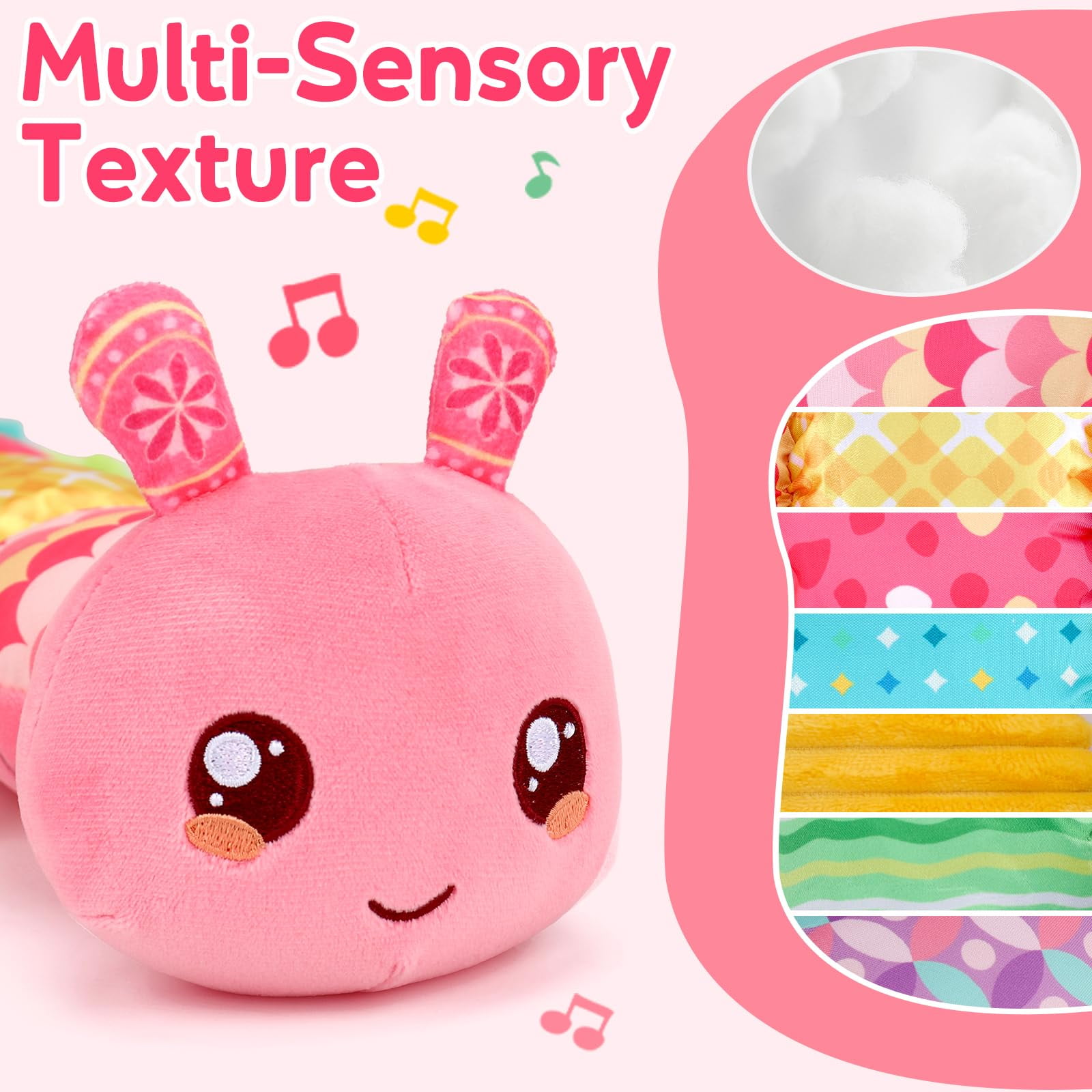 PETT Baby Girls Toys 0-6 Month Music Animal Stuffed Caterpillar Toy