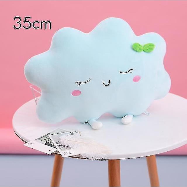 Almohada de felpa rellena de sol y azul nube de 35 cm para niños