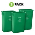 thumbnail image 1 of Alpine Industries 23 Gallon Slim Recyling/Trash Can, Green, 3 PACK, 1 of 8