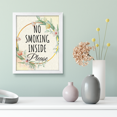 thumbnail image 2 of Signs ByLITA No Smoking Inside Please, Floral 11 x 14 White FRAMED Print Short Term Rentals Guest Signage Hospitality Wall Art, 2 of 4