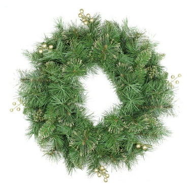 Northlight 24 in. Mixed Pine and Glittered Berry Artificial Christmas Wreath