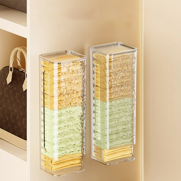 Caja organizadora de ropa interior y calcetines para colgar en la pared – Organizador colgante con diseño transparente para armario