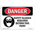 thumbnail image 1 of SignMission OS-DS-A-1218-L-1559 12 x 18 Po Signe de Danger OSHA - Lunettes de Sécurité Requis au-Delà de Ce Point, 1 of 1
