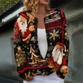 thumbnail image 1 of Cardigan de Noël pour Femmes, Chandail en Tricot à Manches Longues avec Boutons et Col Rond, Tenue de Fête pour les Rassemblements de Noël et les Occasions Festives - Noir, 1 of 6