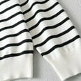 thumbnail image 5 of Fesfesfes Women Sweater Round- Neck Stripe Splicing Recreational Knitting Sweater Long Sleeve Tops or, 5 of 6