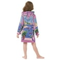 thumbnail image 7 of FORMRS Niños Bathrobe Unisex Hooded Robe Soft Plush Pajamas Sleepwear, Size 10-12T, Purple Window Scene, 7 of 7