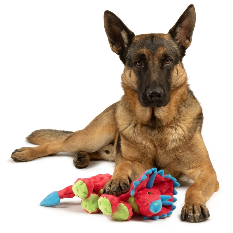 goDog Dino Frills Squeaky Plush Toy, Large Red photo 8