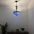 thumbnail image 3 of Tiffany Pendant Lights Ceiling Light Blue Stained Glass Baroque Style LED Bulbs Included for Dining Room Living Room Bedroom 16" W*16''D*60" H, 3 of 7