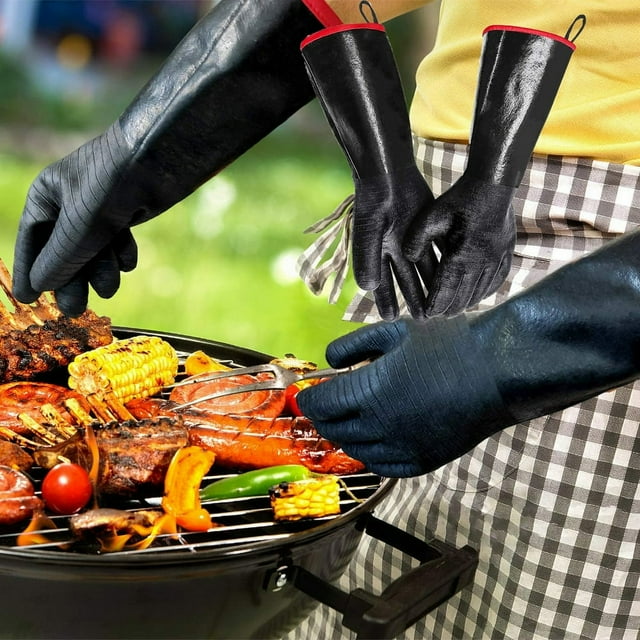 Grill Résistant à la Chaleur Gants Imperméables Antidérapant Texture Grip Gants de Barbecue Accessoires de Gril