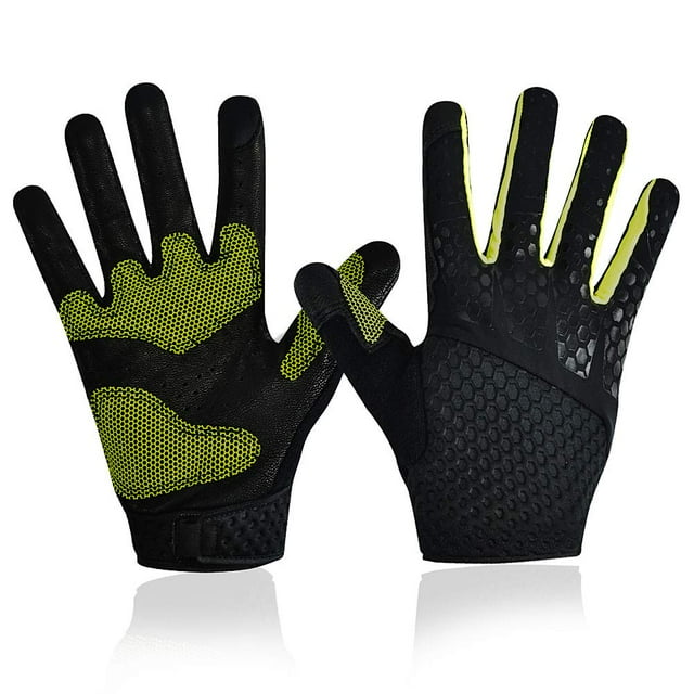 SAVIOR Gants de Gym à Doigts Complets pour Hommes Femmes, Gants de Protection des Mains pour l'Entraînement, Gants de Confort Fins pour la Course, Vert
