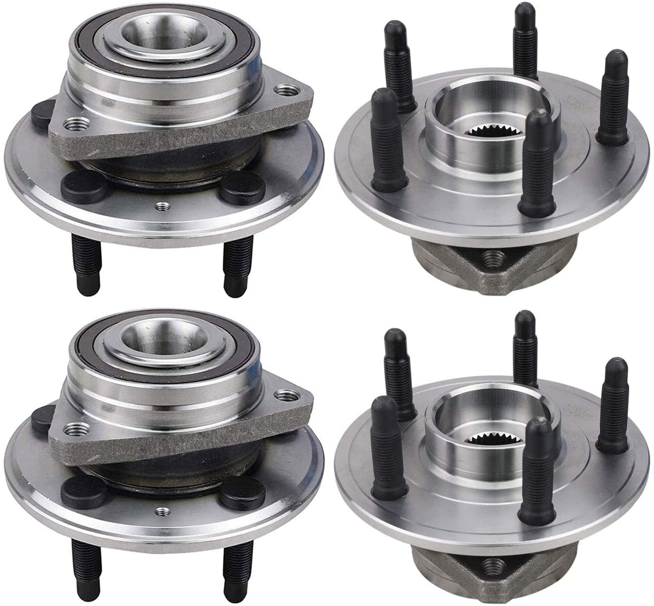 4PC Front and Rear Wheel Bearing & Hub Assembly for 20082016 Cadillac