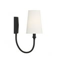 thumbnail image 4 of 1 Light Metal Wall Sconce with White Fabric Shade-13 inches H By 5 inches W-Polished Nickel Finish Bailey Street Home 159-Bel-4167318, 4 of 4
