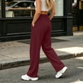 thumbnail image 4 of Kctiaxy Sweatpants Women High Waisted Drawstring Solid Color Long Joggers Wide Leg Comfy Lightweight Open Bottom Sports Pants with Pockets, 4 of 8