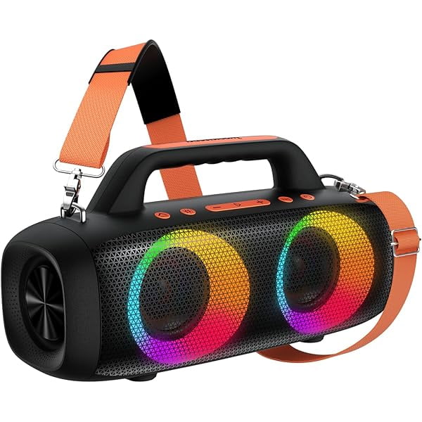 wonima11 Roar 1 Portable Bluetooth Speaker,60W Powerful Sound with Deep Bass,IPX6 Waterproof,24H Playtime,Bluetooth 5.4,RGB Party Lights,Wireless Stereo Pairing,Travel Outdoor for Camping and Beach