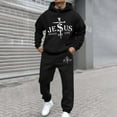 thumbnail image 2 of CONZONE Mens 2 Piece Sweatsuits Casual Men's Jogging Tracksuit Set Letter Graphic Pullover Hoodie Pants Sweat Suit for Men Cozy Fall Winter Athletic Track Suit Outfits, 2 of 4