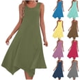 thumbnail image 1 of Gspmoly Robe pour Femme, Robes pour Femmes Sans Manches à Col Rond avec Cordon, Robe Décontractée à Volants Évasée Courte, Robes de Travail pour Femmes jusqu'à 60 % de Rabais, 1 of 8