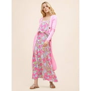 Scoop Women's Square Neck Tank Printed Midi Dress