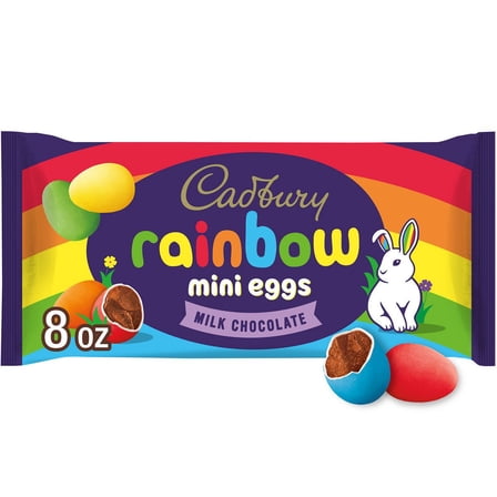 Cadbury Mini Eggs Milk Chocolate Rainbow Easter Candy - 8oz - Pack of 2