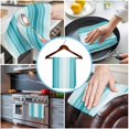 thumbnail image 3 of Turquoise Ombre Stripe 1 Pack Kitchen Towel, Water Absorbent Dish Towel, Farmhouse Simple Striped Decorative Hand Towels - Quick Drying Cloth for Cooking Baking, 18x28 Inch, 3 of 8