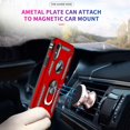 thumbnail image 4 of Case for Apple iPhone XR Cell Phone Case with Tempered Glass Screen Protector, Ring Kickstand for Men Military Bumper Hard TPU Shockproof Full Body Silicone Protective Cover iPhone XR Red, 4 of 8